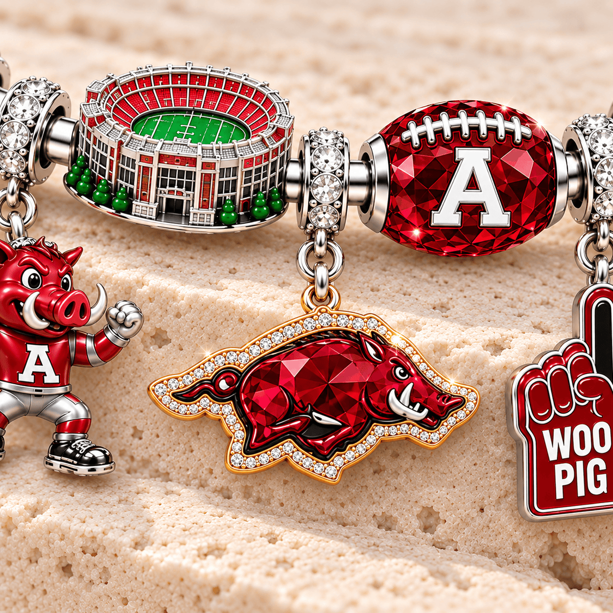 AKR Silver Charm Bracelet Set TMH