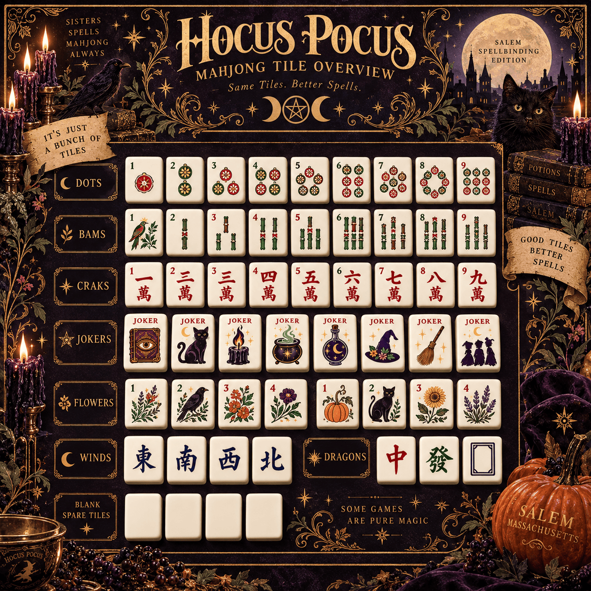Premium HCPC Mahjong Tiles Set TNSM