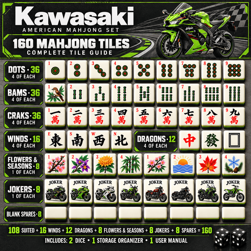 Premium KWSK Mahjong Tiles Set PVNA