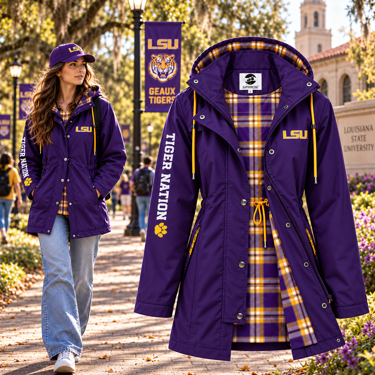 LSU Waterproof windbreaker jacket DNBN