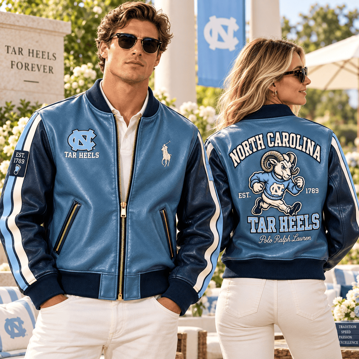 UNC PREMIUM LEATHER BOMBER JACKET NTNA