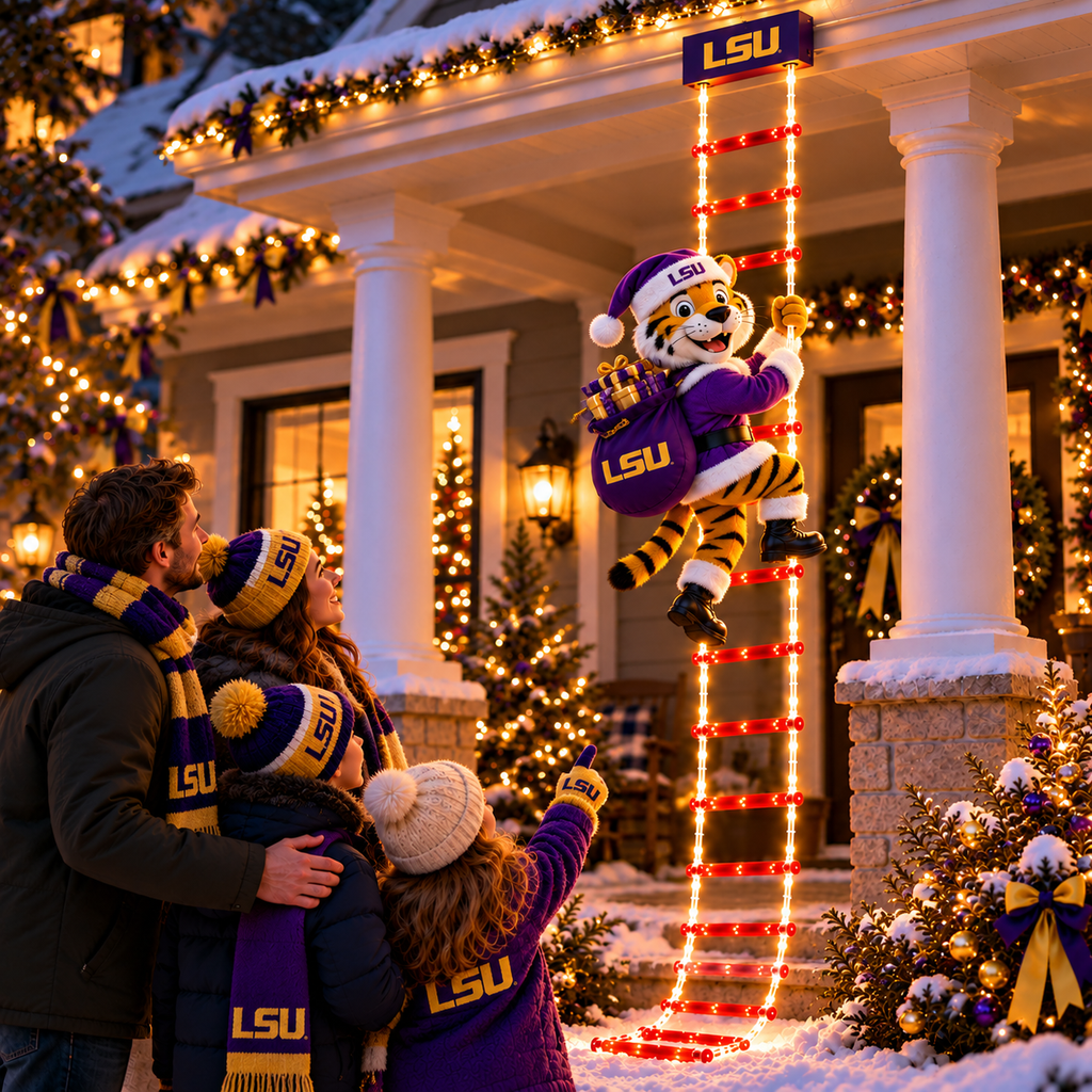 LSU Animated Climbing Ladder Christmas Decoration BMD