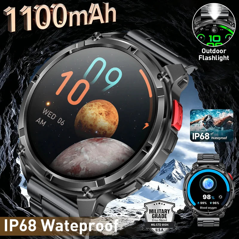 2026 New LIGE 1100mAh Super Capacity Battery Adult Men Smart Watch 1.7" Large HD Screen Call 5ATM Waterproof Sports Watches
