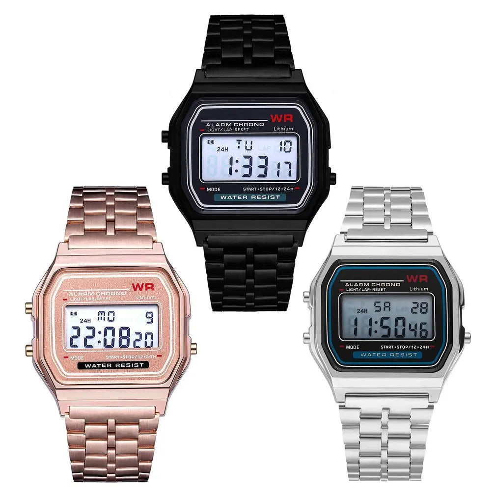 F-91W Steel Strap Watch Men Vintage LED Digital Sports Military Watches Electronic Women Wrist Watch Band Clock Ladies Relojes